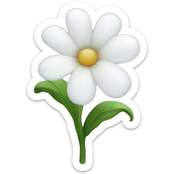 White flower sticker