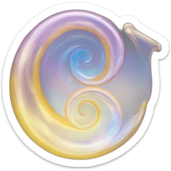Spirale translucide et irisée, contenant un cœur au milieu . sticker