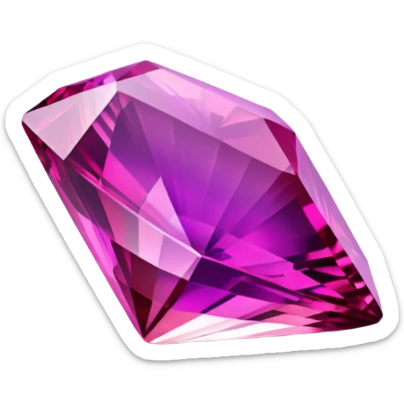 Colorshifting purple to red to pink, sparkling ultra realistic still life 3D rendering gemstone sticker