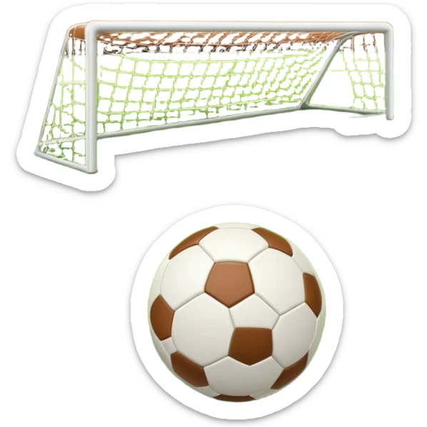 Europian Football. A football resting on the green grass of a soccer field, with goalposts and field markings in the background. The scene highlights the ball's position at the center of the action, emphasizing the competitive atmosphere and readiness for play. sticker