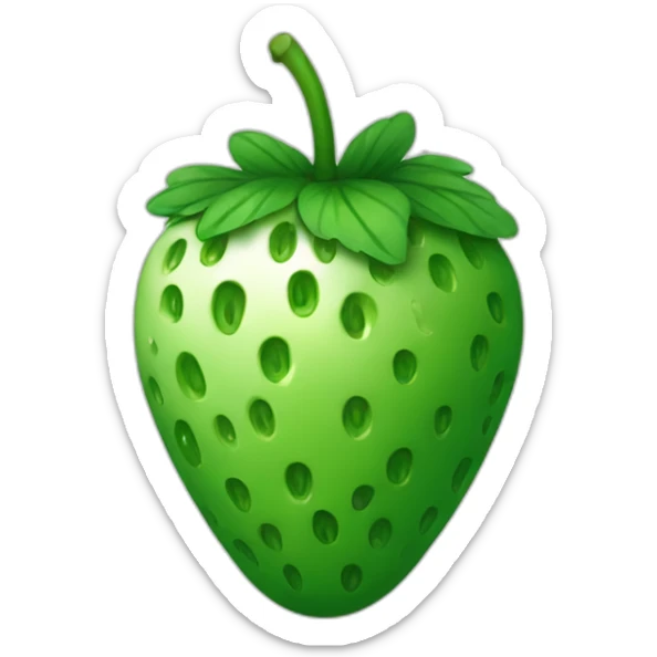 Green strawberry sticker