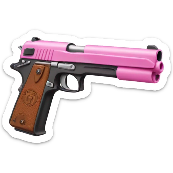 Pink gun sticker