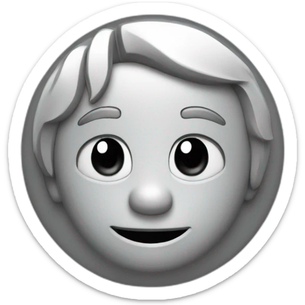 A coin in the shape of a retro Disney character in gray color sticker