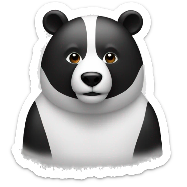 Black and white bear sticker