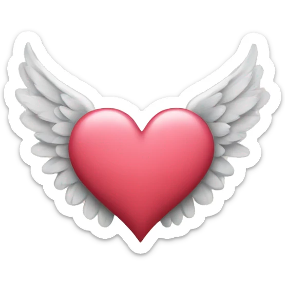 heart with angel wings sticker