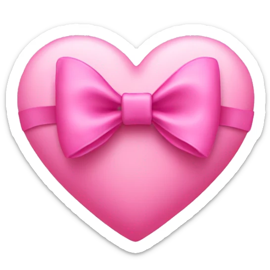 Pink heart with bow sticker