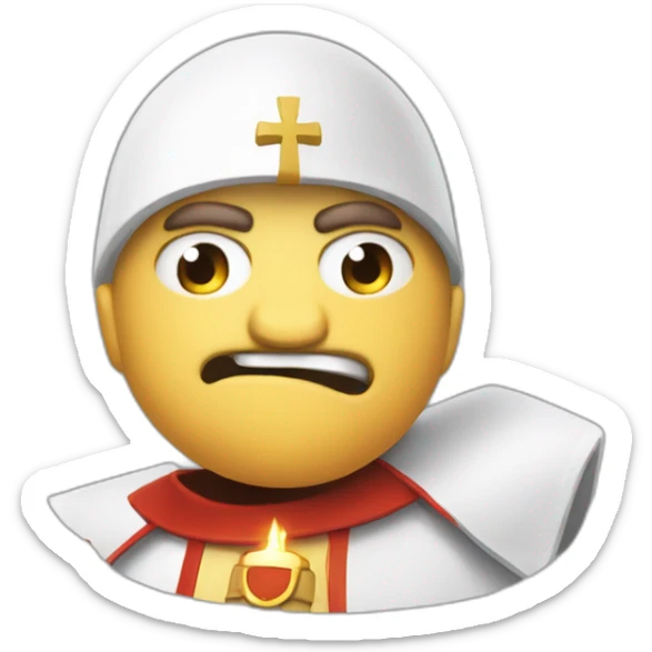 Angry Joe fighting Geoff keighley who is wearing a pope hat that is a Dorito sticker