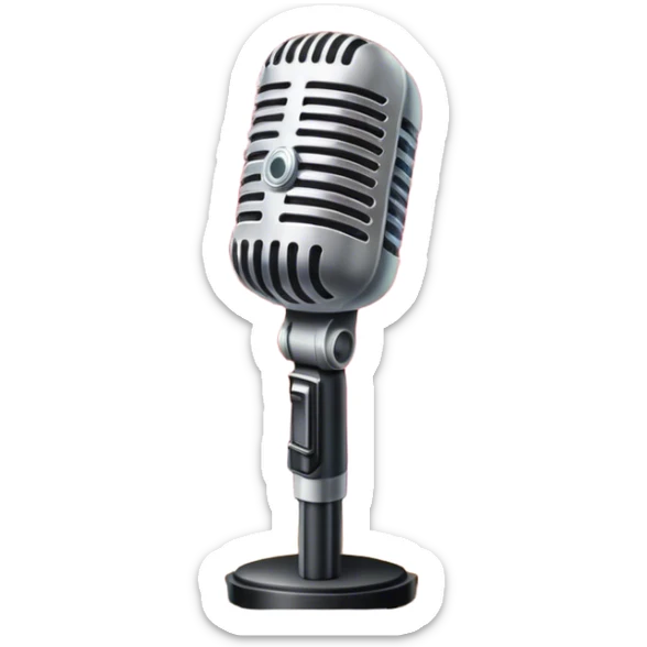 Icon for 50s American Musical Theater: a retro stage with neon lights, a classic microphone, musical notes, vintage theater curtains, and Broadway-style elements. Avoid focusing solely on the piano. Transparent background. sticker