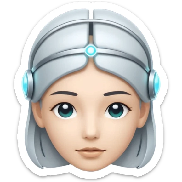 Minimal emoji of a futuristic neural headband with glowing nodes, clean lines, soft sci-fi glow, flat icon style, without human sticker