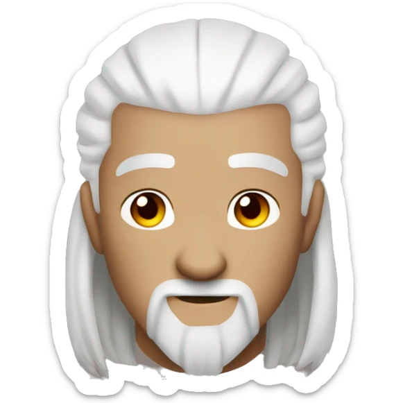 avatar roku from avatar the last airbender. he should be white, an older man, and have long white hair and a long white beard in a fire nation uniform with fire nation red color sticker