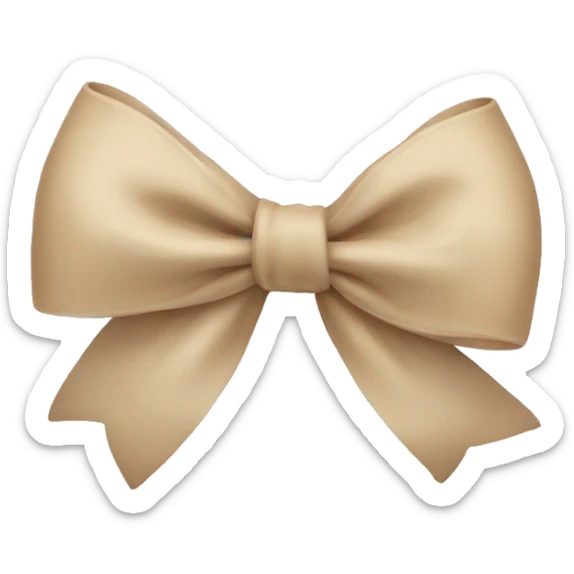 Beige bow   sticker