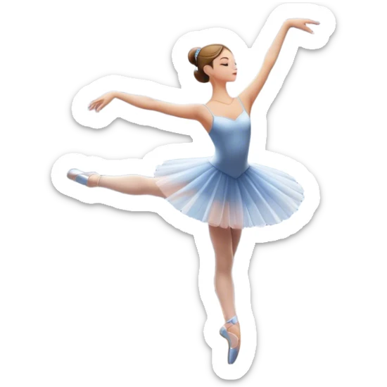 Emoji of Ballet: Bolshoy Theater stage with silhouette of a ballerina in an elegant pose, surrounded by spotlight and stage lights. The icon should convey the grace and beauty of ballet, with focus on the dancer and the dramatic lighting. Transparent background. sticker