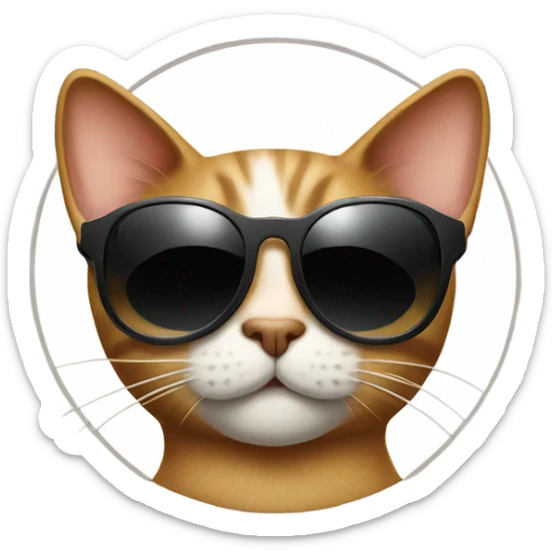 Cat with sunglasses sticker