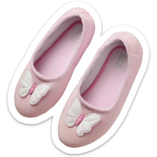 Chaussons ballerines isotoner avec noeud papillon pour femme en tissu et semelles en cuir  sticker