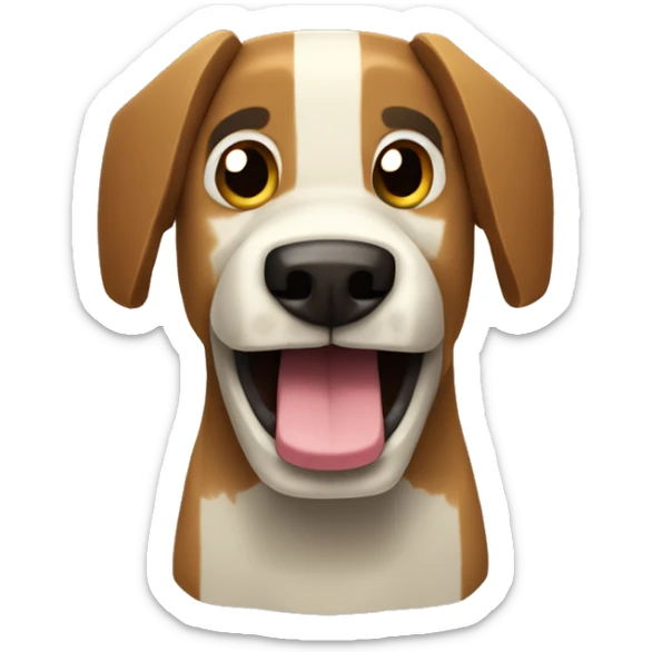 Minecraft dog with tongue out of mouth with a bit of foolisdh face sticker