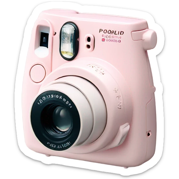 light pink fujifilm instax polaroid camera sticker