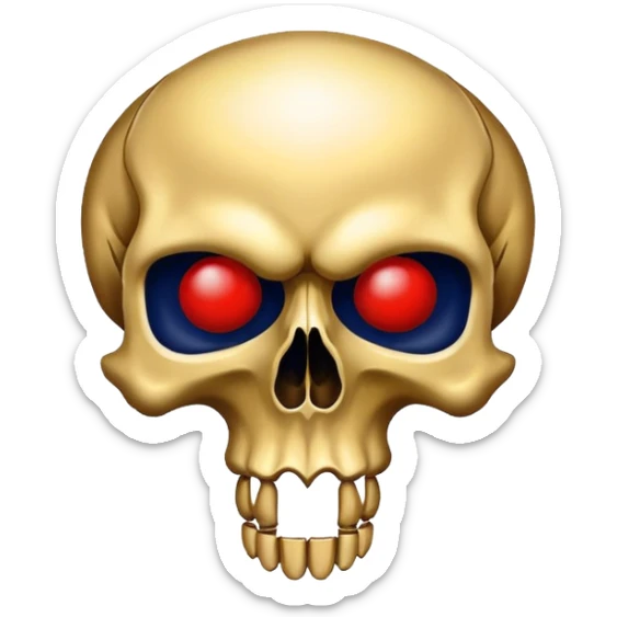 skull colored in New Orleans Pelicans basketball team colors - navy blue, gold, and red sticker