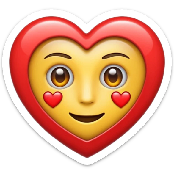 Un emoji qui fait un clin d’œil et mélangé à un cœur rouge iPhone  sticker