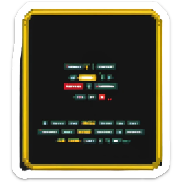 pixel art of a news website with a warning sign representing fake news sticker