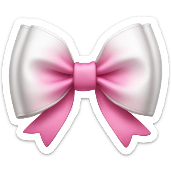 Pink and white bow sticker