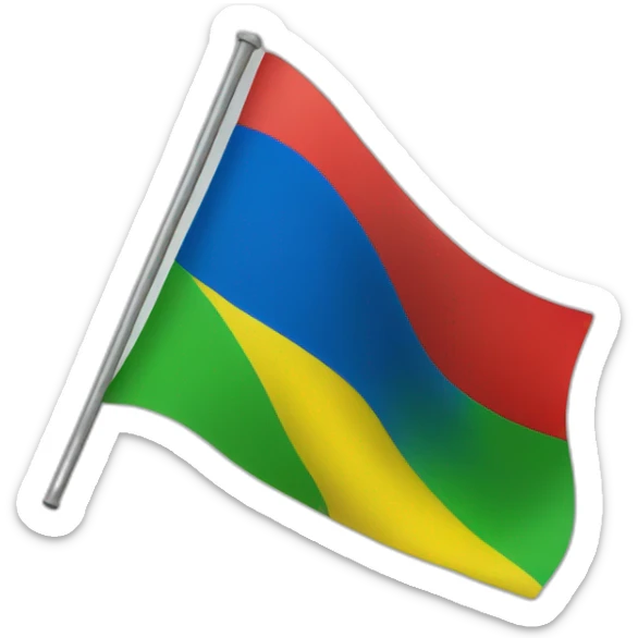 Tricolor flag ( blue, green, yellow and a red tifinagh symbol in the center sticker