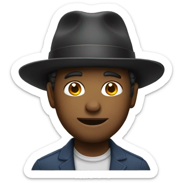 A man with a hat sticker