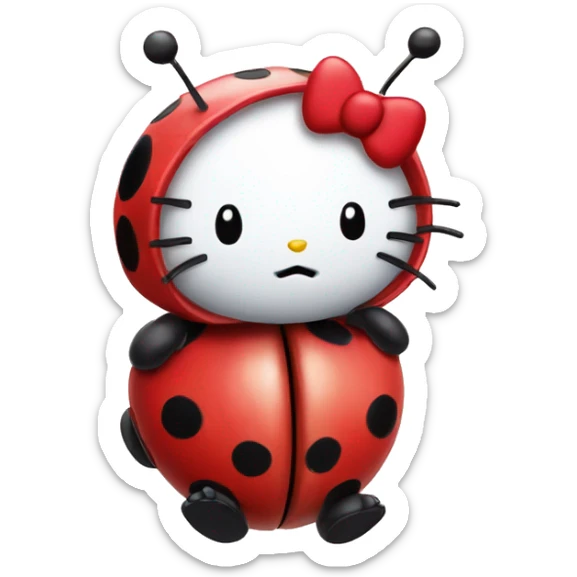 hello kitty as a ladybird  sticker