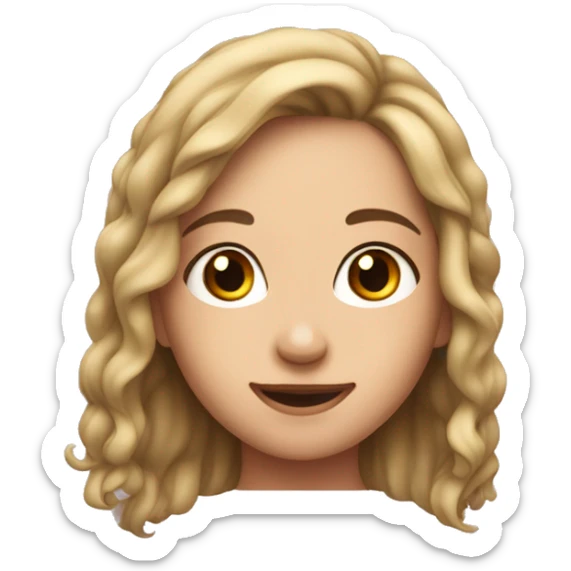 Girl with open hair parted in the middle with dimples and fair skin  sticker