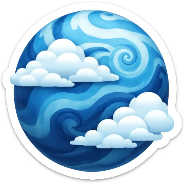 Can you make me an emoji of a blue planet? Without a face, like and actual planet sticker