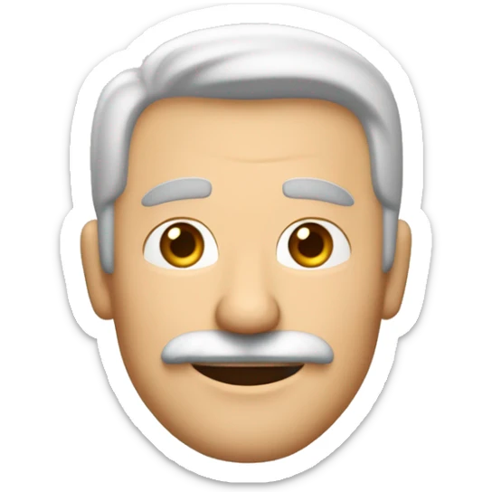 hombre de 55 años con un poco de canas de piel blanca con un poco de arrugas, sonrisa agradable sin gafas ni bigote sticker