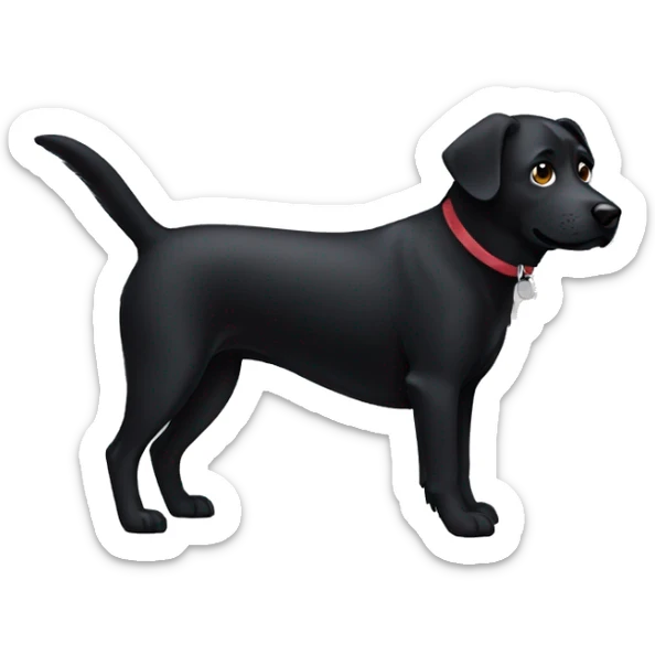 Black dog sticker