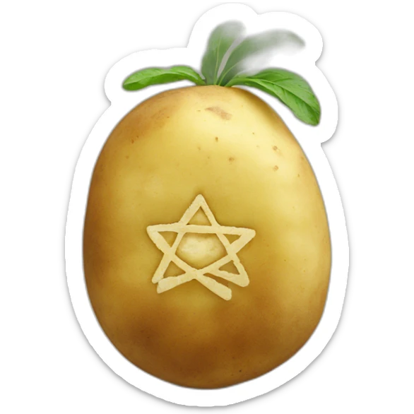 jewish symbol on potato sticker