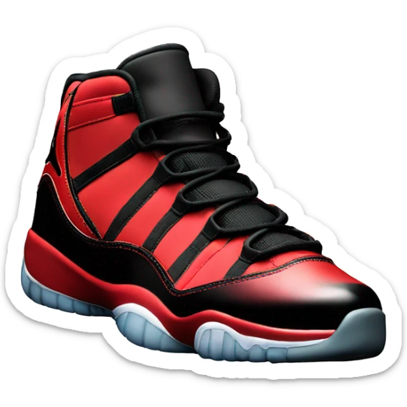 Emoji of Jordan xi shoes red and black color sticker