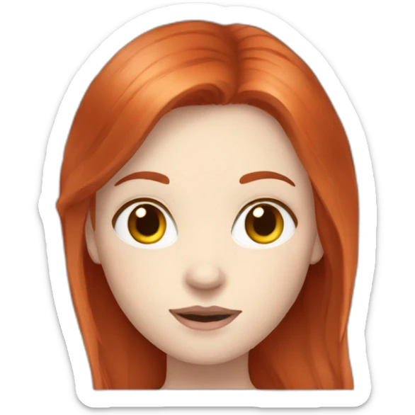 Red hair girl pale skin circles round eyes sticker