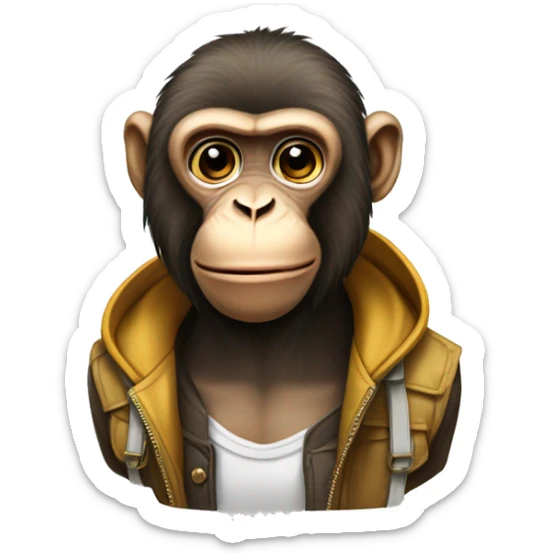 a monkey that has a lot of swag is stylishly urban and stands out very much sticker