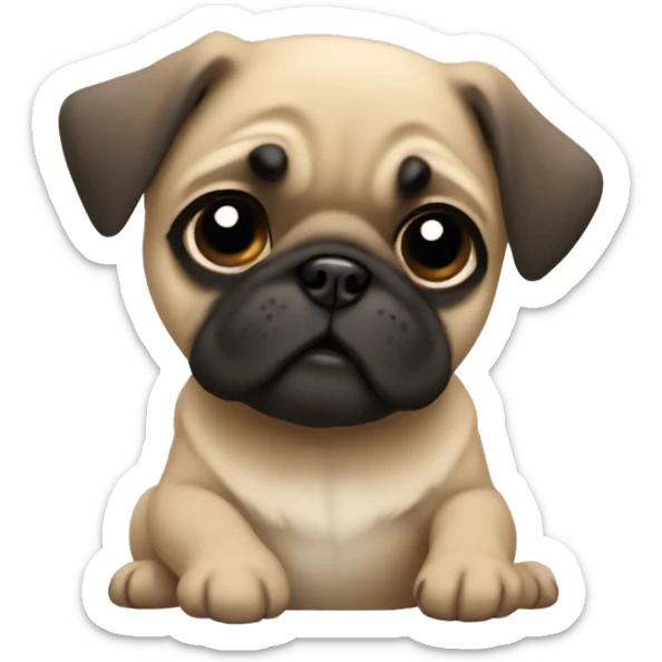 Fawn pug puppy sticker
