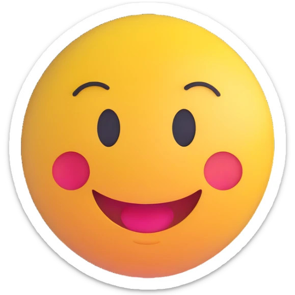 3D smiley emoji, round shape, calm face, with the text "chill" sticker