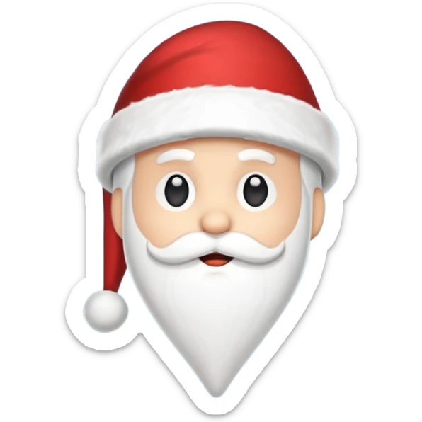 Create an icon of a location pin with a Christmas Santa hat on top, in a clean, modern, flat style. sticker