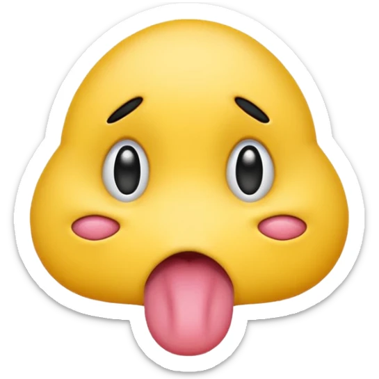 Regular yellow emoji with x as eyes and a tongue hanging out to the side like it is dead and dramatic sticker