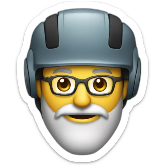 Un visage d’un homme châtain avec une barbe bien taillée des lunettes de vue, coiffé en arrière et un casque de gamer sticker