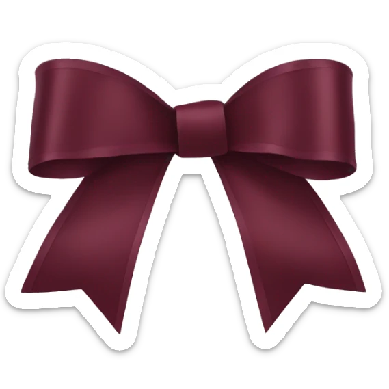 Burgundy ribbon sticker