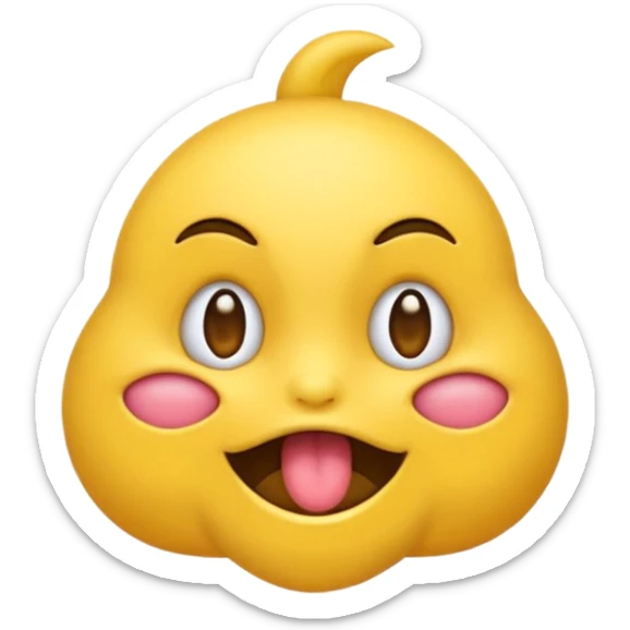 Un emoji qui se moque en tirant la langue avec plein de nœuds autour de la tête sticker