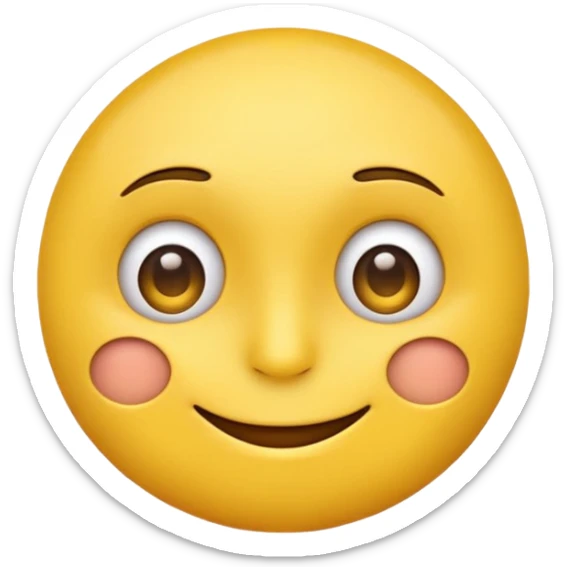 a yellow emoji-face with a nervous smile. the right eye is wide opened, the left eye is half closed. sticker