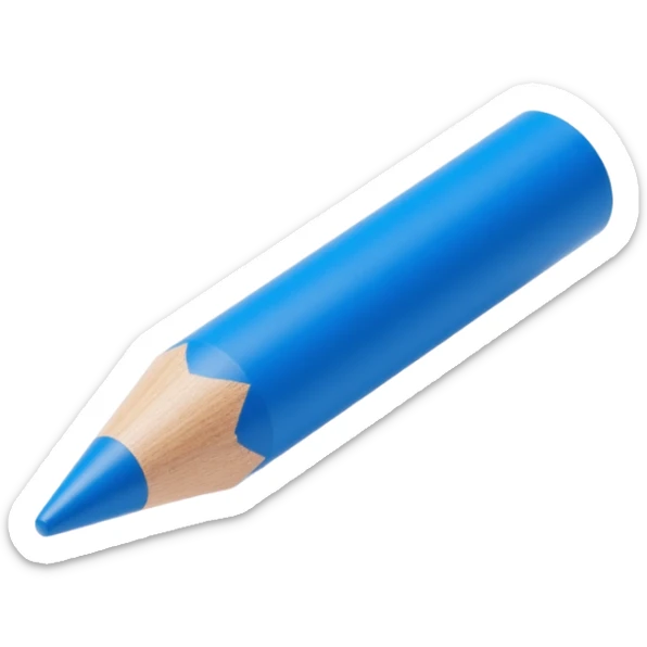 chunky blue pencil sticker