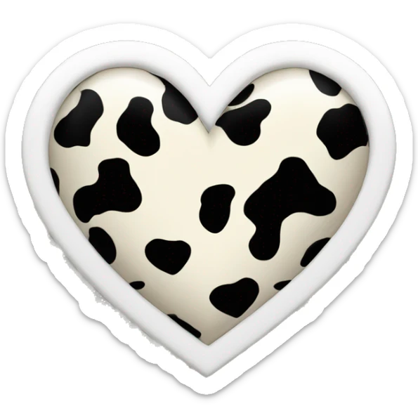 cow print heart sticker