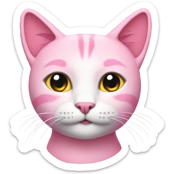 Pink cat sticker