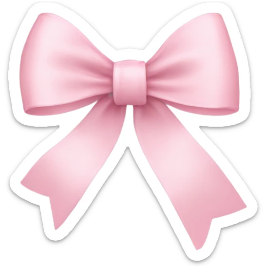 light pink ribbon bow sticker