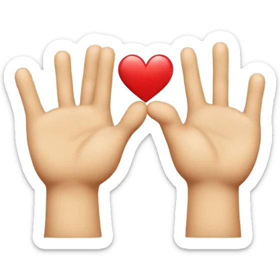 Love you emoji and fingers crossed emoji combined sticker