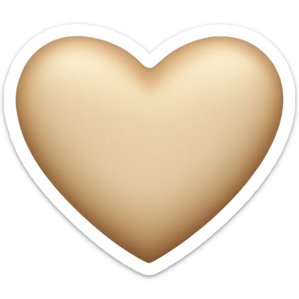 beige heart sticker