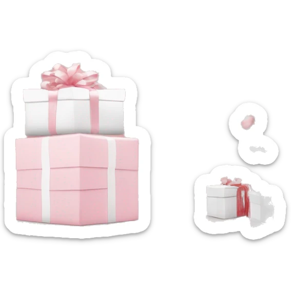 Light pink Christmas gifts under a white Christmas tree  sticker